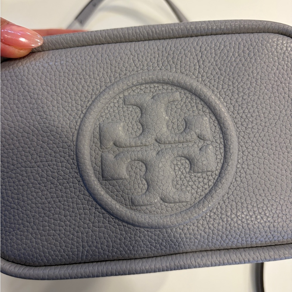 Tory Burch Perry Bombe Mini Bag Embossed Logo Crossbody Bay Gary Color - Picture 7 of 10